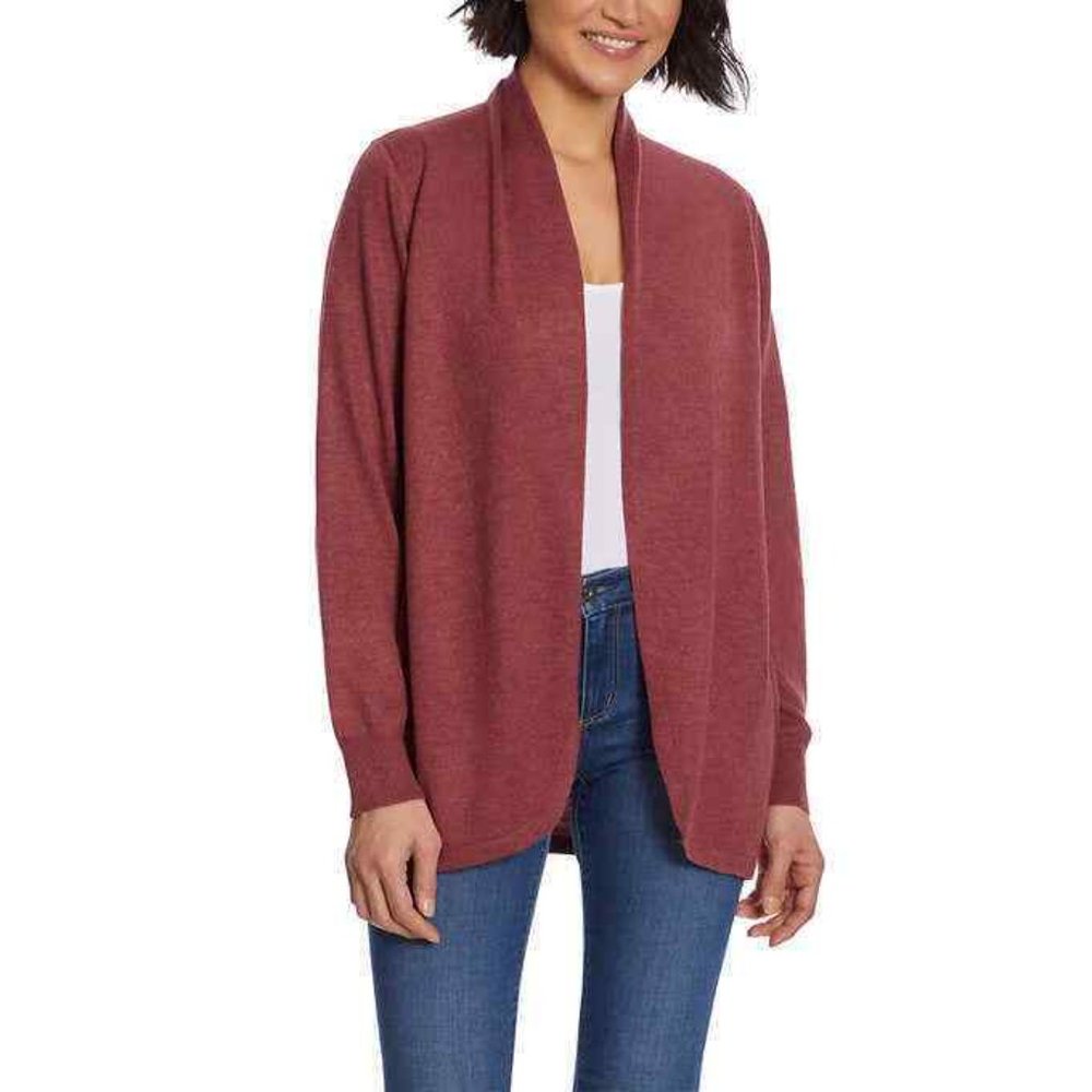 NWoT Ella Moss Women's Open Cozy Relaxed Cardigan Sweater Red Size L $65 Z922